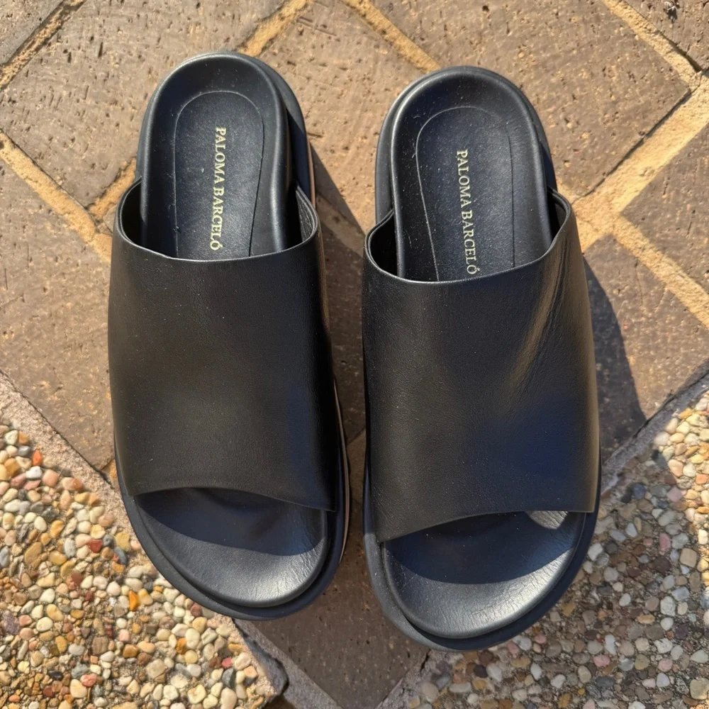 NWT Free People x Paloma Barceló Black Leather Platform
Sandals Size 40 EU/9.5M - Picture 6 of 16